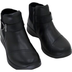 Clarks Ellowyn Strap Black Leather Ankle Boots Women's US 8M